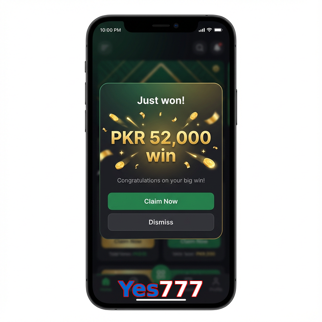 Main screen of Yes777 win page for PK players